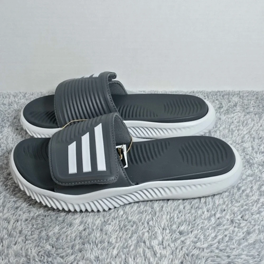 Adidas Men's Alpharesponse Slides 2.0 Grey White Size Mens 8 Womens 9 JP5398 NEW